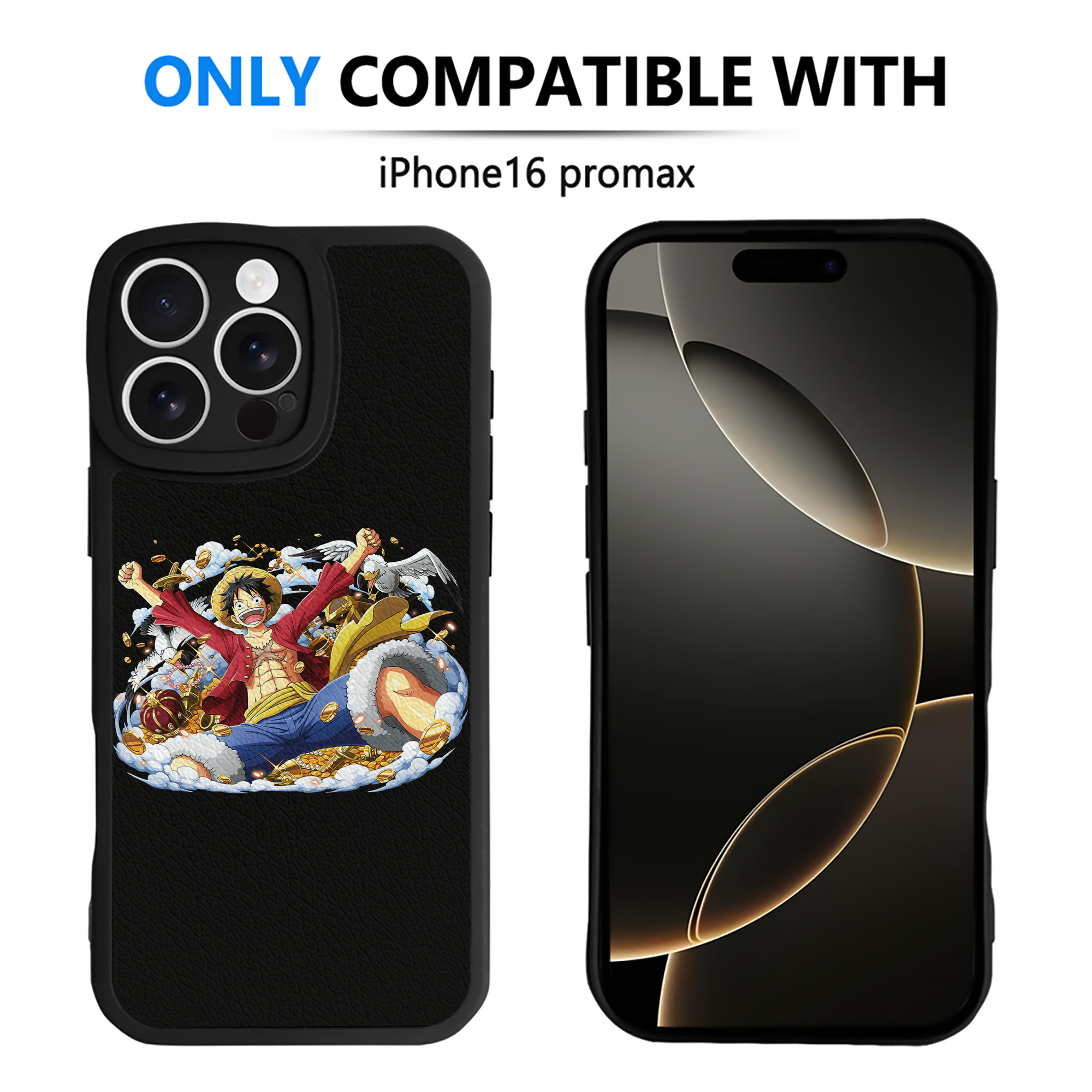 （画像用） ワンピース モンキー・D・ルフィ ONE PIECE Monkey D. Luffy 【iPhone 16シリーズ対応】シリコンスマホケース（レザー調） 材質：シリコン